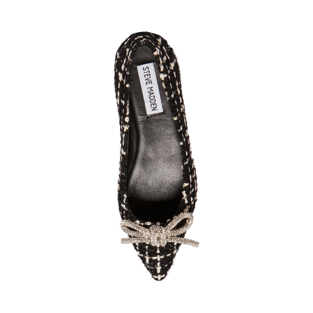 Steve Madden Elina Ballerina BLK/WHTSLV Flat shoes All Products