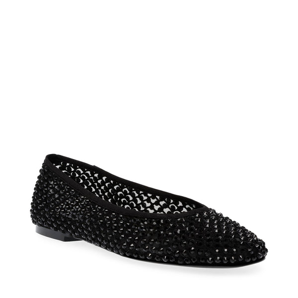 Black diamante flat shoes on sale