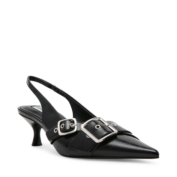 Black leather slingback shoes on sale