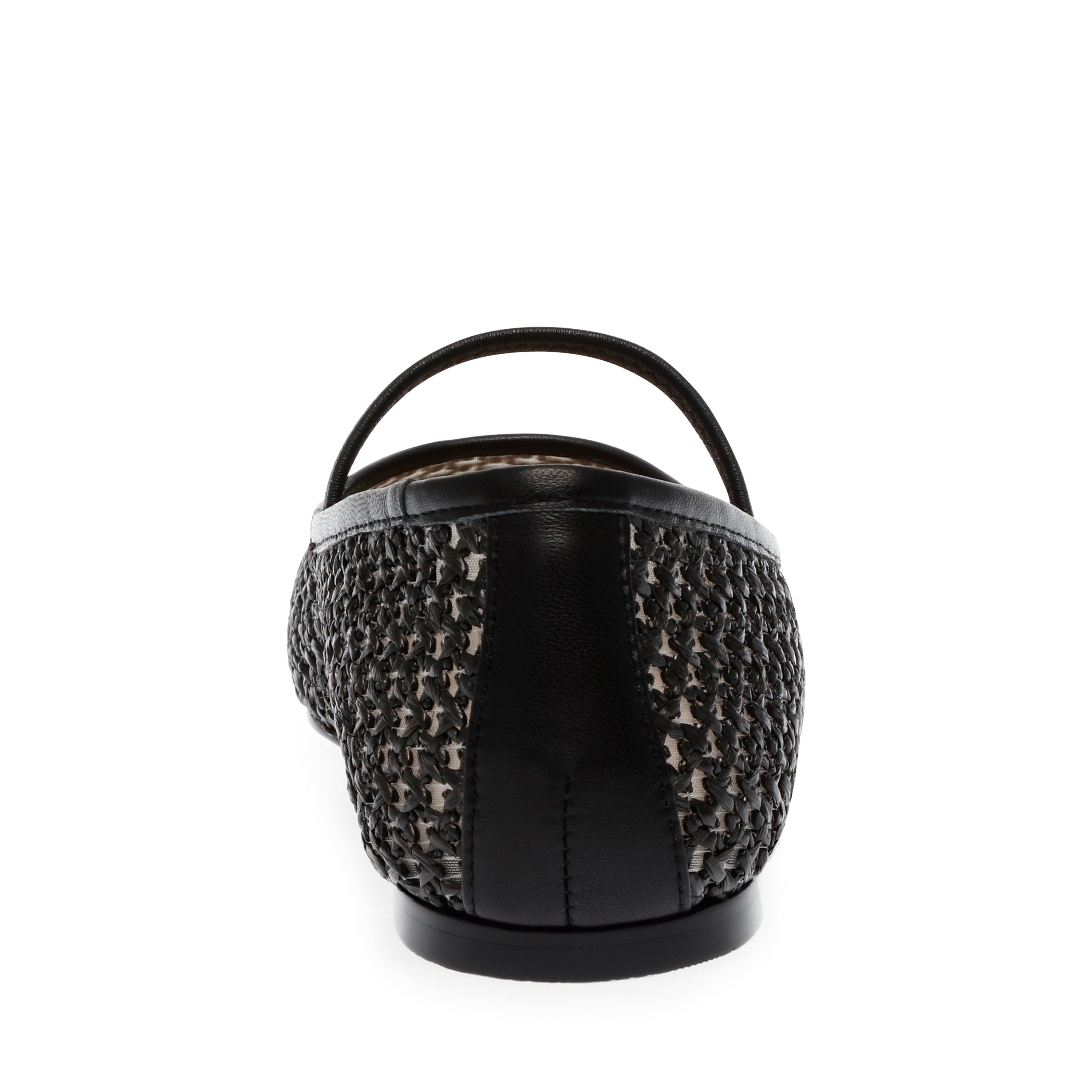 Majorca Flat Shoe BLK RAFFIA