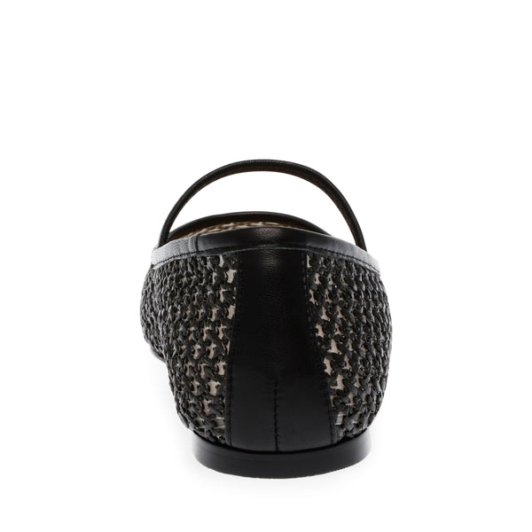 Majorca Flat Shoe BLK RAFFIA