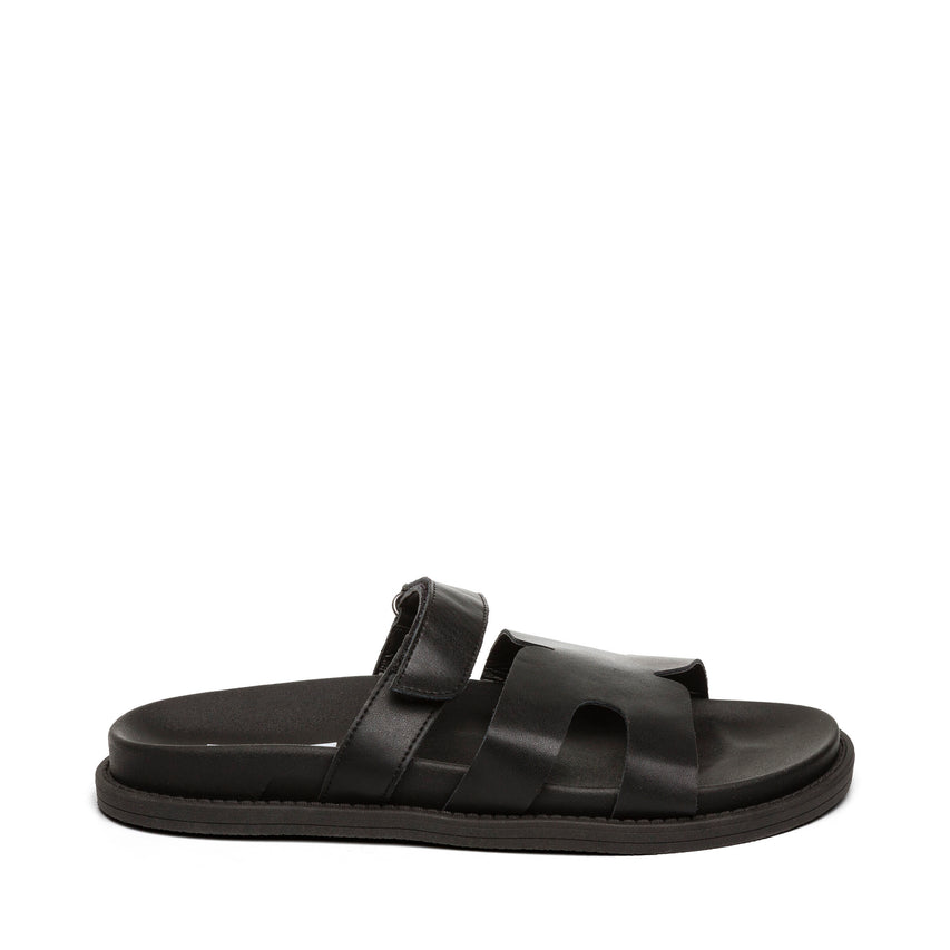 Manu Slide BLACK LEATHER