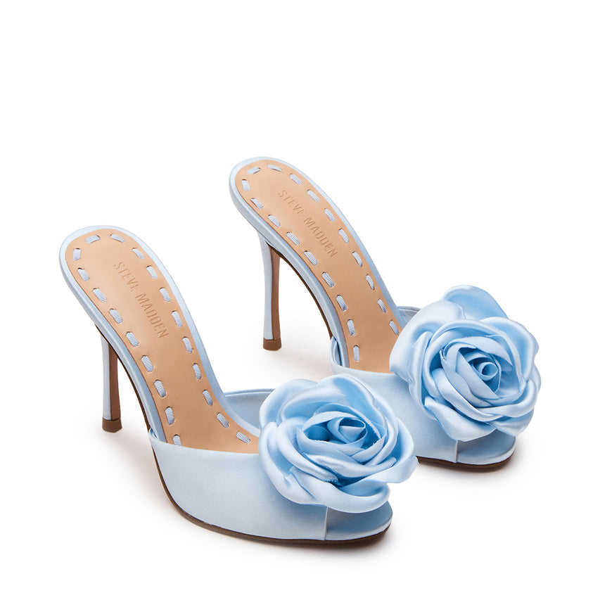 Priya-FLWR Mule BLUE SATIN - view 2