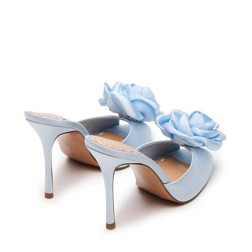Priya-FLWR Mule BLUE SATIN - view 3
