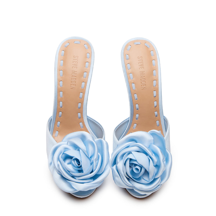 Priya-FLWR Mule BLUE SATIN - view 4