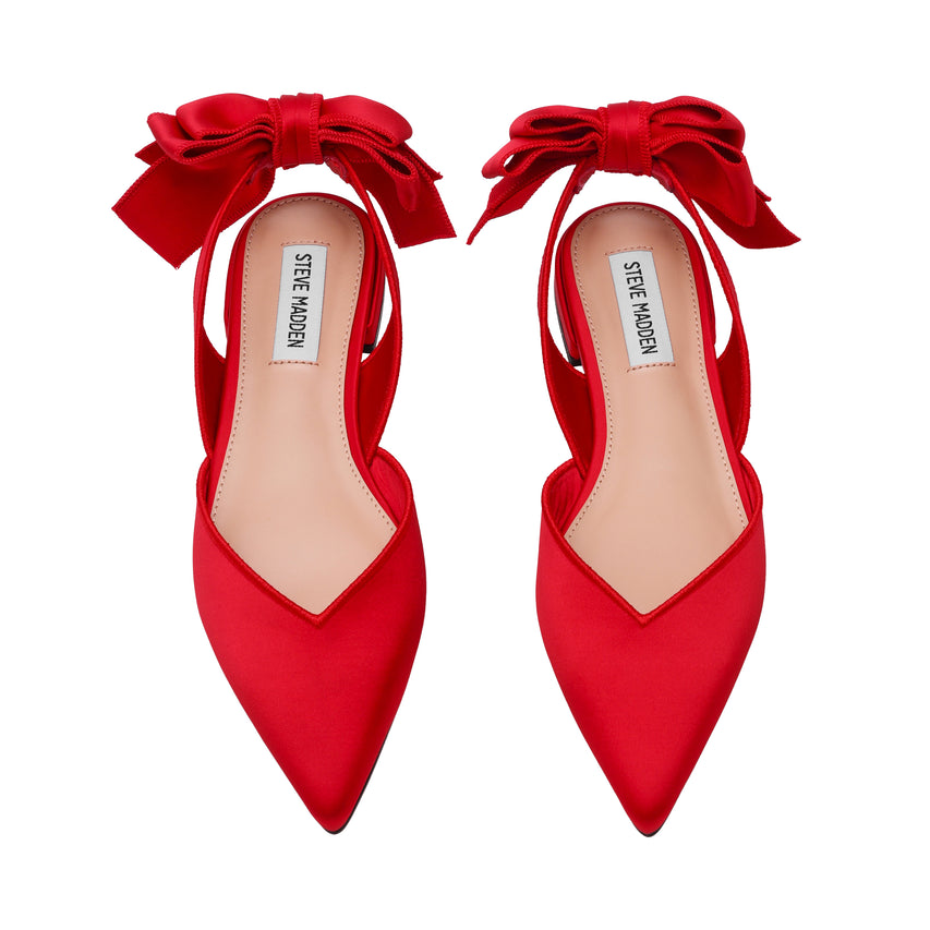 Synthia Flat Shoe RED SATIN
