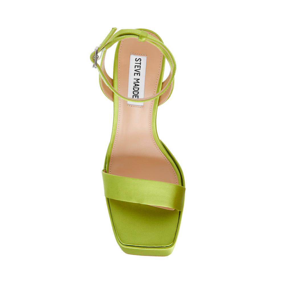 Steve Madden Discord Sandal LIME SATIN Sandals All Products