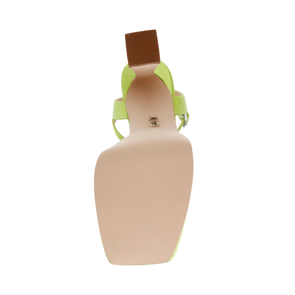 Steve Madden Discord Sandal LIME SATIN Sandals All Products