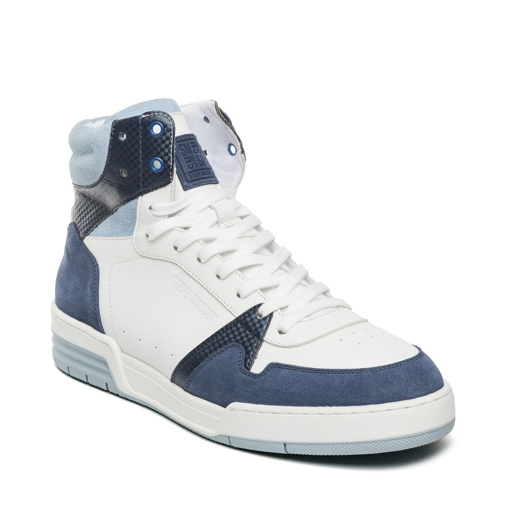 Steve Madden Men Kobe-M Sneaker WHT/LT BLUE Sneakers All Products