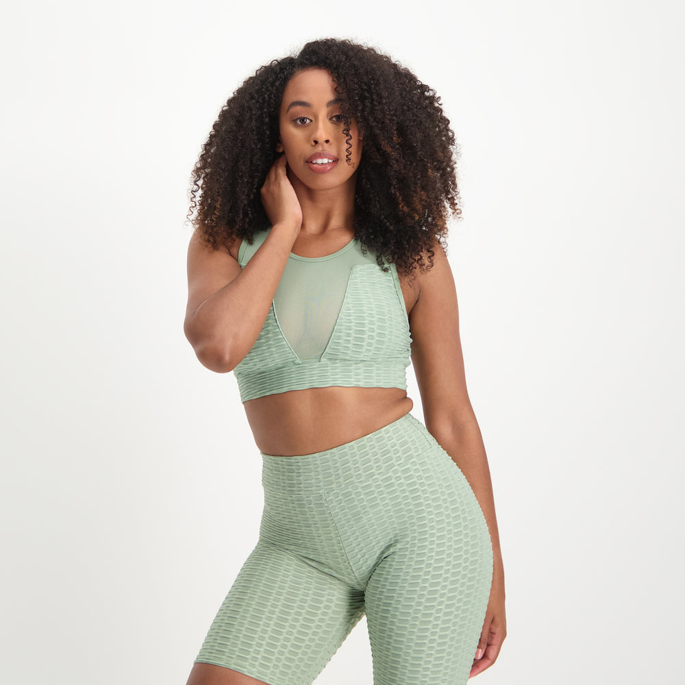 Steve Madden Apparel Maximize Mesh Top GREEN Tops All Products